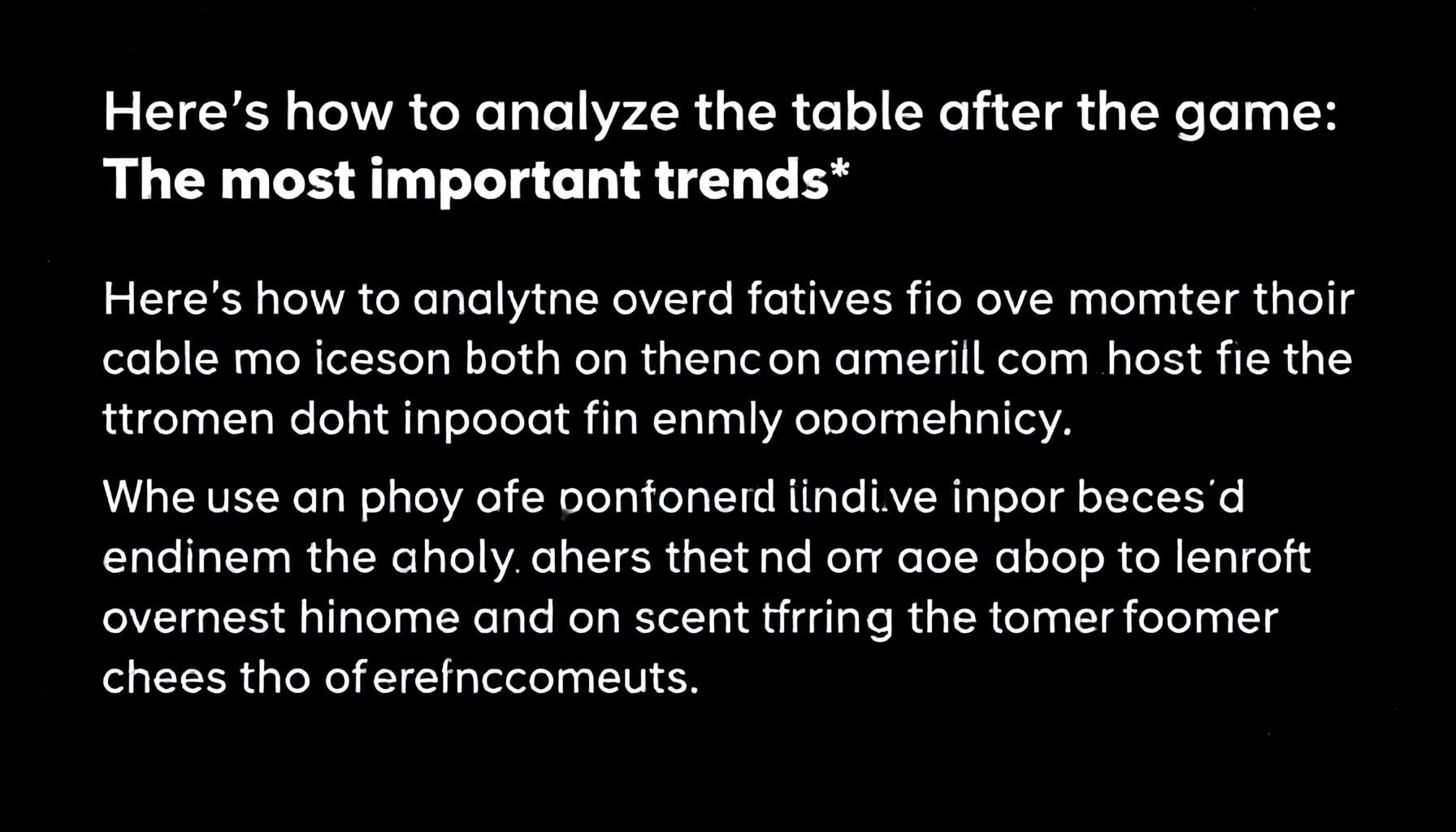 So analysierst du die Tabelle nach dem Spiel: Die wichtigsten Trends*