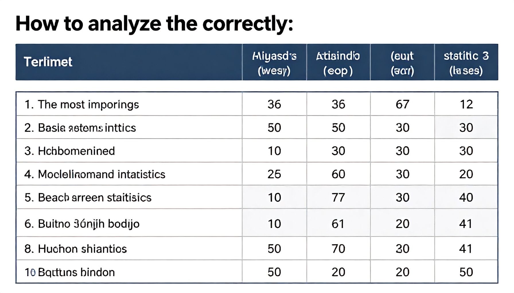 So analysierst du die Tabelle richtig: Die wichtigsten Statistiken im Vergleich*