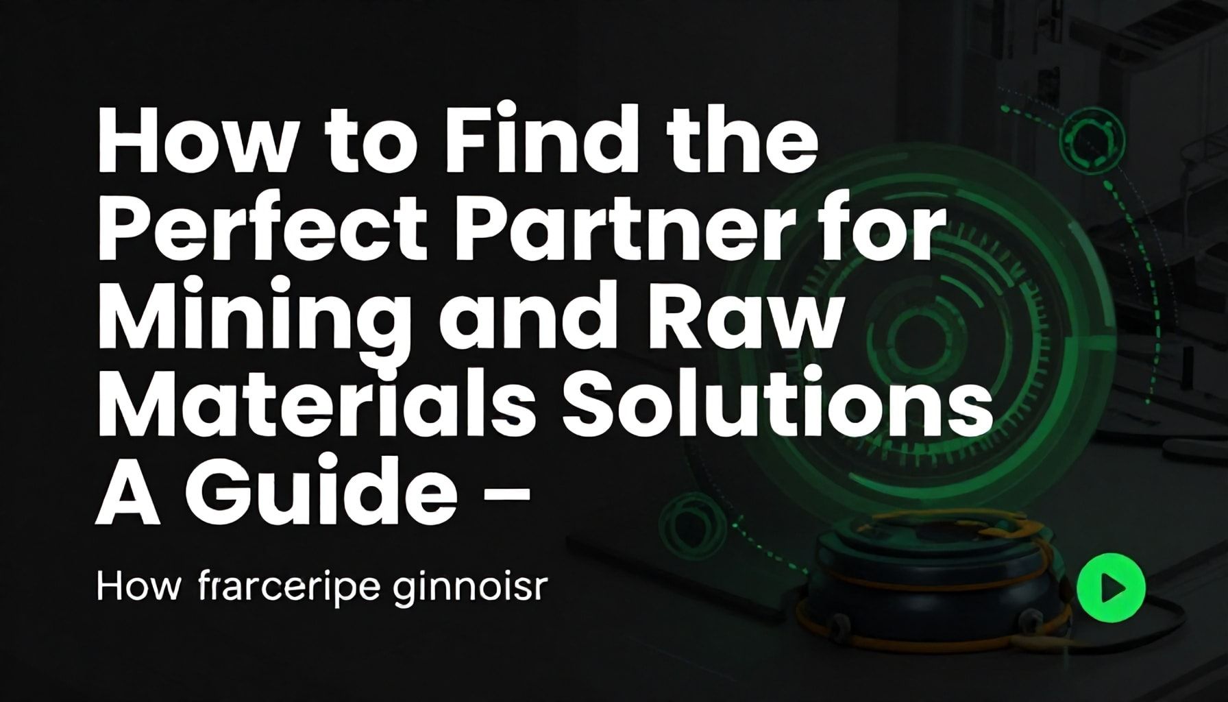 So finden Sie den perfekten Partner für Bergbau- und Rohstofflösungen – ein Leitfaden*