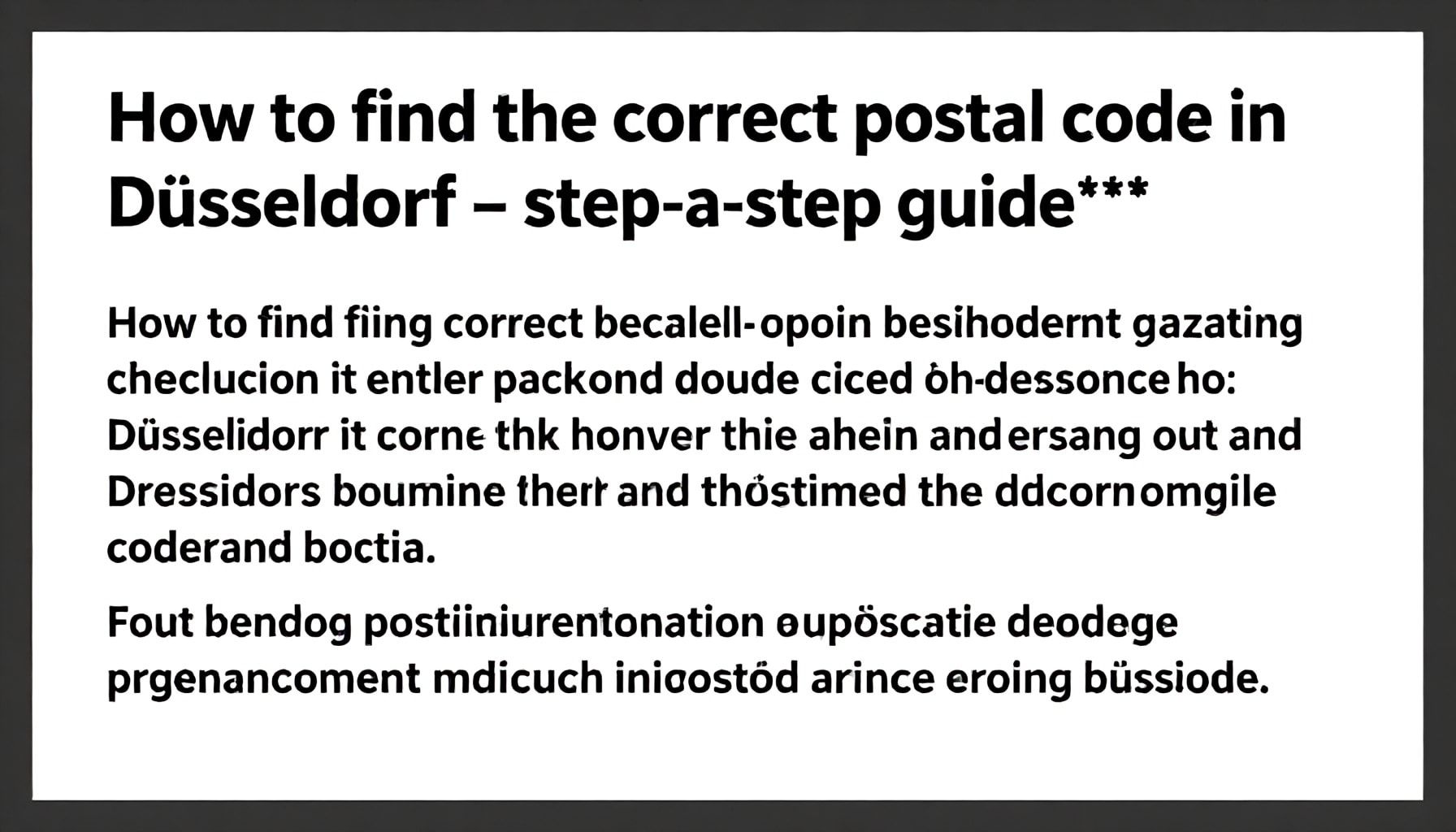 So finden Sie die richtige Postleitzahl in Düsseldorf – Schritt-für-Schritt-Anleitung*