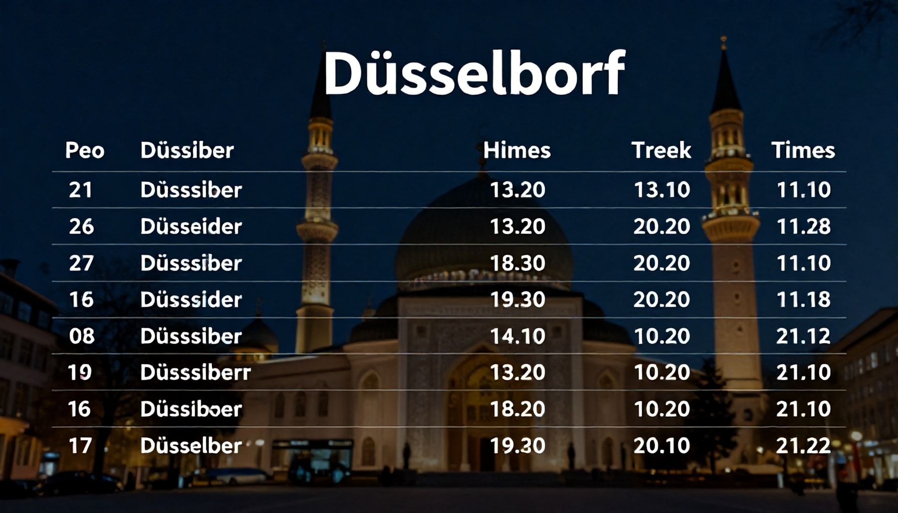 Wie Sie die genauen Namaz Zeiten in Düsseldorf für jeden Tag finden