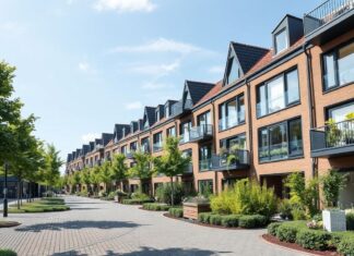 Düsseldorf erlebt einen Boom im nachhaltigen Wohnen Düsseldorf is experiencing a boom in sustainable housing.