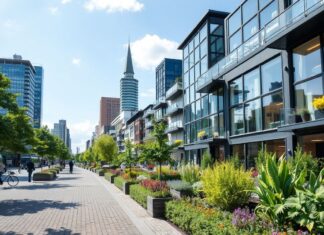 Düsseldorf erlebt einen Boom im nachhaltigen Wohnen Düsseldorf is experiencing a boom in sustainable living.