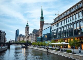 Düsseldorf erlebt einen Boom im Tourismussektor Düsseldorf is experiencing a boom in the tourism sector.