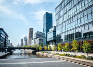 Düsseldorf erlebt einen Wandel: Nachhaltigkeit und Innovation prägen die Zukunft der Stadt Düsseldorf is undergoing a transformation: sustainability and innovation are shaping the city's future.