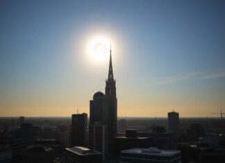 Düsseldorf erlebt seltenes Himmelspektakel: Teilweise Sonnenfinsternis begeistert die Stadt Düsseldorf experiences a rare celestial spectacle: a partial solar eclipse delights the city